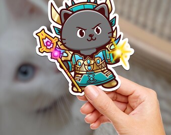 Tier 2 Priest Kitty / World of Warcraft / Cat / Hydroflask Sticker / Journaling / Scrapbooking / Vinyl Sticker / Laptop / Phone / Waterproof