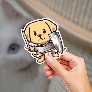 Labrador Paladin / Dungeons and Dragons / Hond / Hydroflask Sticker / Journaling / Scrapbooking / Vinylsticker / Laptop / Telefoon / Waterdicht