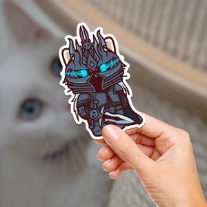 The Lich King Kitty / World of Warcraft / Cat / Hydroflask Sticker / Journaling / Scrapbooking / Vinyl Sticker / Laptop / Phone / Waterproof