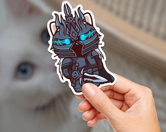 The Lich King Kitty / World of Warcraft / Cat / Hydroflask Sticker / Journaling / Scrapbooking / Vinyl Sticker / Laptop / Phone / Waterproof