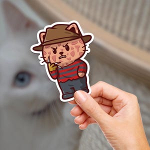 Horror Movie Killer Kitty / Cat Stickers / Vinyl / Journaling / Scrapbooking / Waterproof / Water Bottle / High-Quality / Animal Lovers