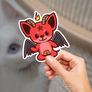 Chihuahua Baphomet Demon / Dog / Hydroflask Sticker / Journaling / Scrapbooking / Vinyl Sticker / Laptop / Phone / Waterproof / Puppy Devil