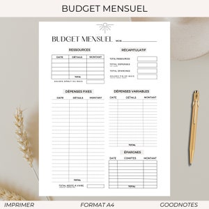 Budget mois planner français -  France