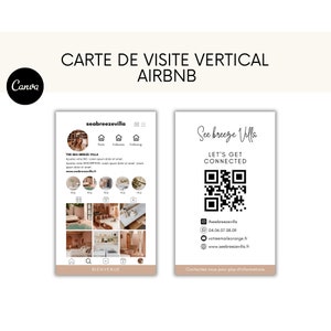 AIRBNB Carte de visite vertical, Instagram business card,diy canva business card template,digital card, template canva,digital business card image 9