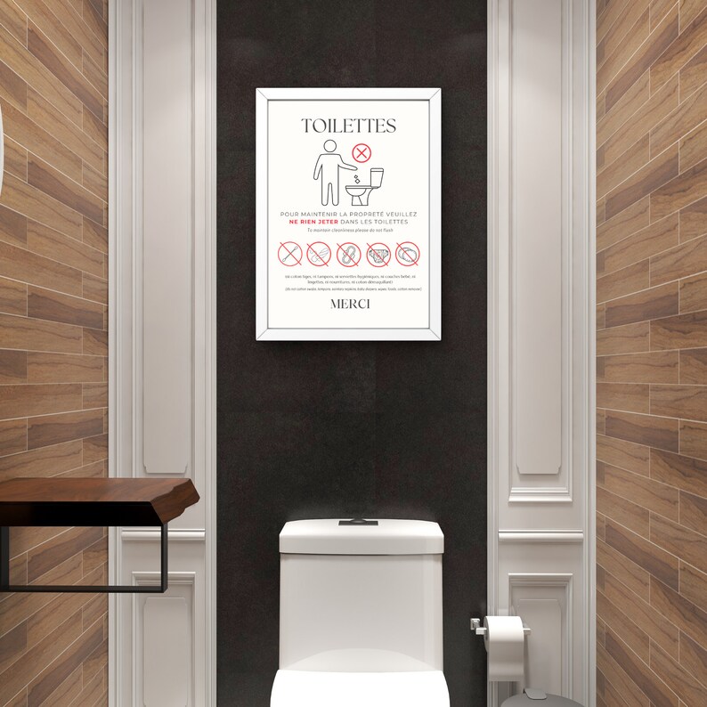 Posters for Airbnb Toilets Bathroom to Print for Guests Toilet Poster