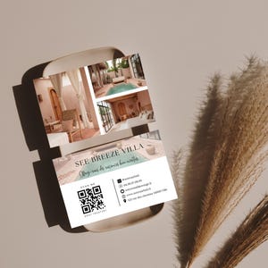 AIRBNB Carte de visite Airbnb location saisonnière : avec emplacement QR code, pour une expérience de réservation moderne et tendance