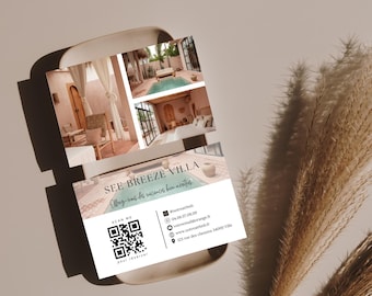AIRBNB Airbnb vacation rental business card: with QR code location, for a modern and trendy booking experience