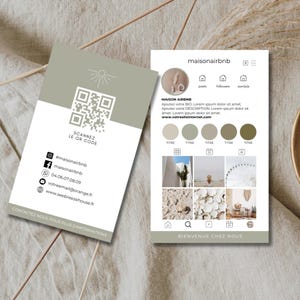 Biglietto da visita in formato verticale da personalizzare su Canva per affitti stagionali - Biglietto da visita Instagram