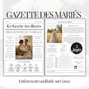 Libro degli ospiti per matrimonio di 2 pagine, Elegante diario di nozze da personalizzare su Canva, Programma, Bomboniera per gli ospiti, Bonus 60 icone