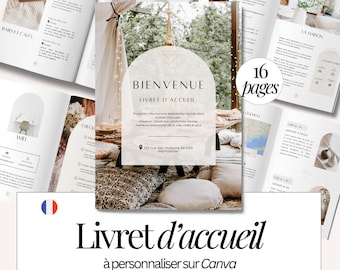 Customizable French Airbnb Welcome Booklet (16 Pages) | Canva Template | Vacation Rental Host Guide