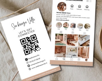 AIRBNB Carte de visite vertical, Instagram business card,diy canva business card template,digital card, template canva,digital business card