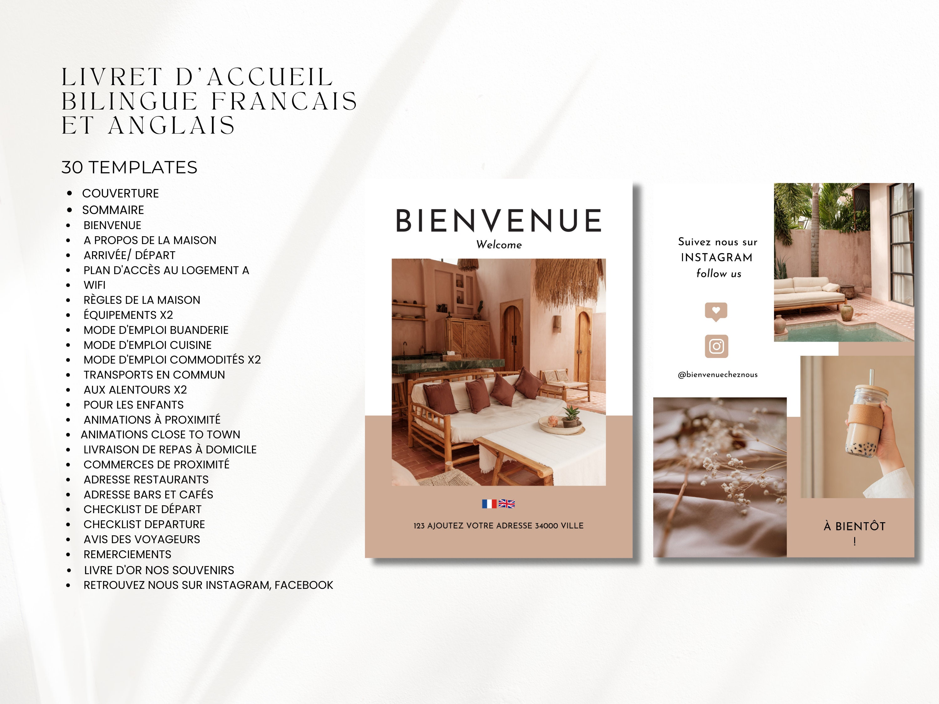 Livret D'accueil Location Saisonnière Pdf Gratuit AIRBNB Livret D'accueil En Français Et Anglais 30 Pages 2 Affiches