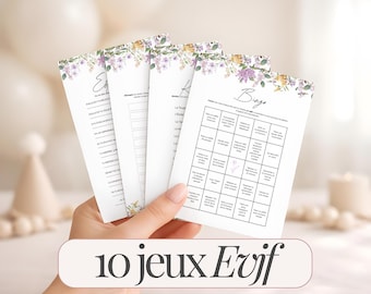 French Hen Party Games - Flower Theme | Pack of 10 Hen Party Games | Customizable on Canva and Printable