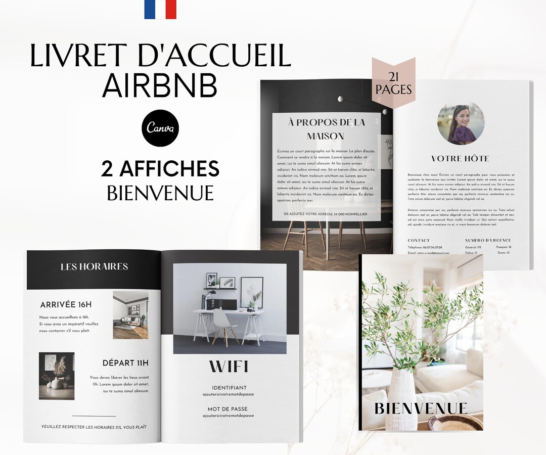 Airbnb Livret Accueil Airbnb Français 21 Pages Affiches De - Etsy
