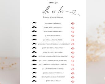 Customizable bachelorette party game for him or her on Canva