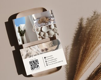 Carte de visite Airbnb location saisonnière : Scannez le QR code pour une expérience de réservation ultra-pratique sur Airbnb