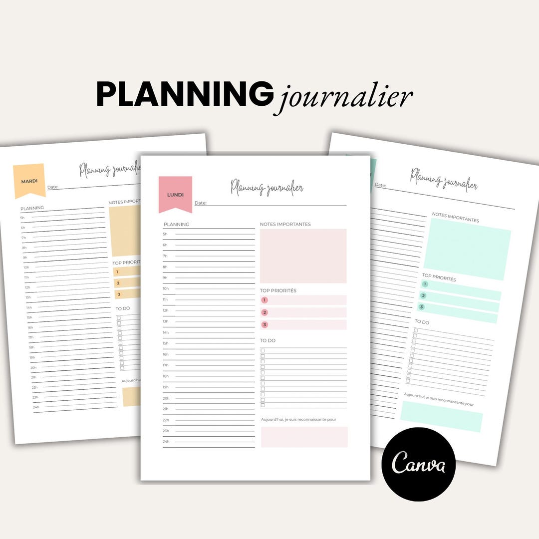 Checklist Journalier To do list, Planning journalier non daté, agenda journalier pdf à ...