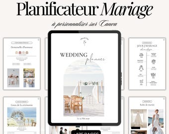 Wedding Planner | Wedding Planner in French | Wedding Organizer | Wedding planner | Customizable Canva Template