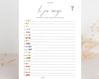 Emoji Game for a Bachelorette Party | Fun and Naughty Printable | Bachelorette Party Activity | Bridal Shower Game