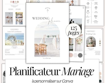 Wedding Planner | Wedding Planner in French | Wedding Organizer | Wedding planner | Customizable Canva Template