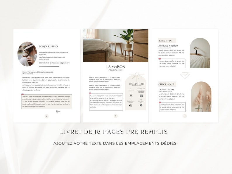 AIRBNB livret d'accueil en français et anglais 16 pages 1 affiche