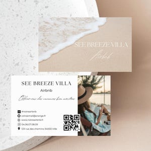 Seizoensverhuur visitekaartje, gîte: met QR-code locatie, voor een moderne en trendy boekingservaring