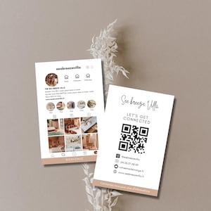 Biglietto da visita verticale AIRBNB, biglietto da visita Instagram, modello fai da te per biglietto da visita Canva, biglietto digitale, modello Canva, biglietto da visita digitale