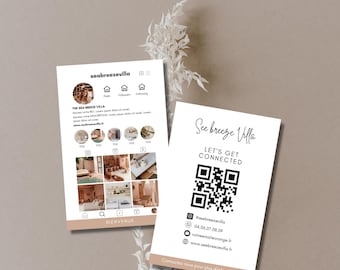 AIRBNB Vertical business card, Instagram business card,diy canva business card template,digital card, template canva,digital business card