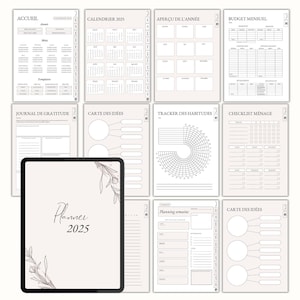 Planner français 2025 | Planner digital français | Planner GoodNotes | Pour tablette ou iPad |