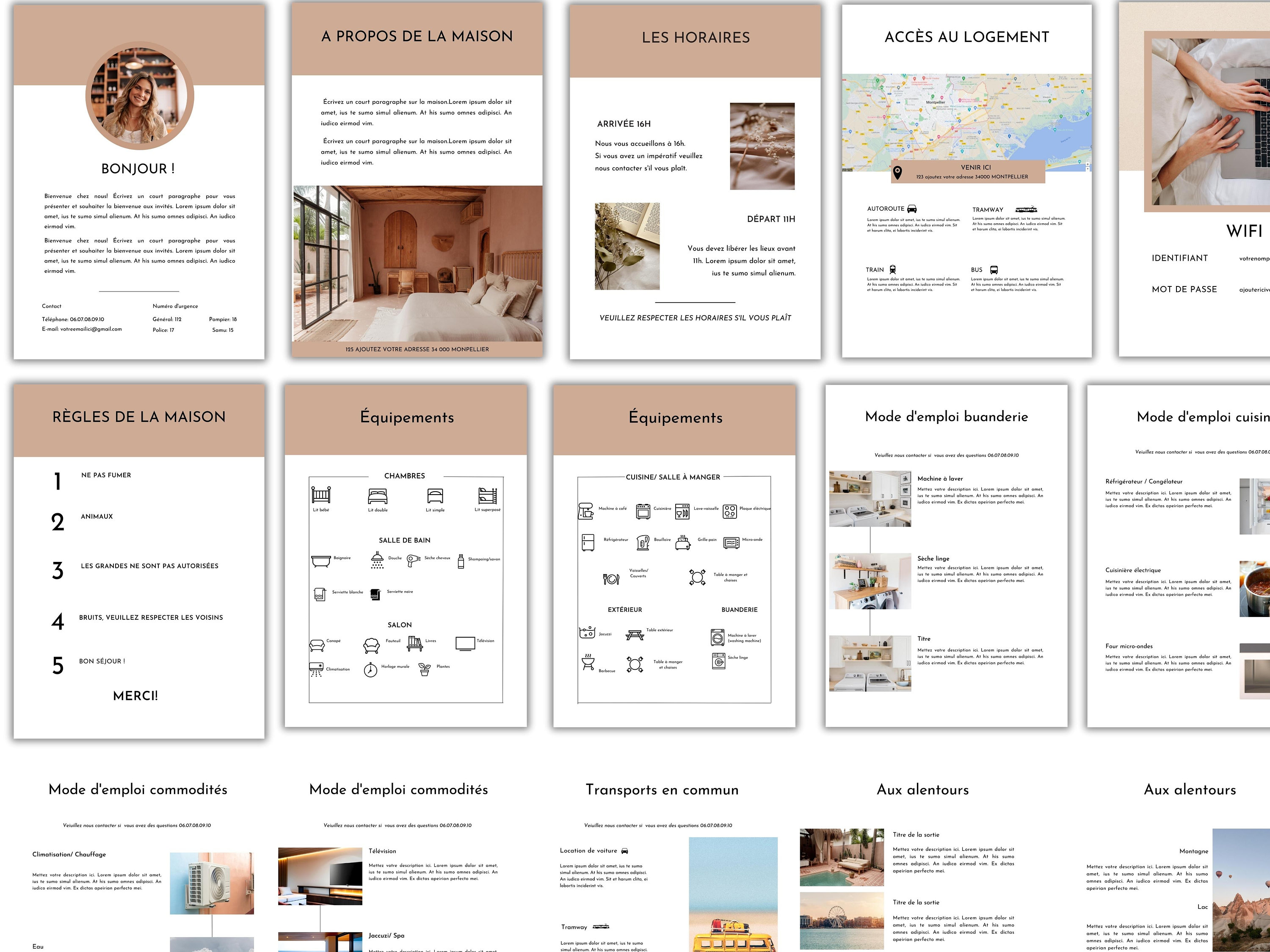 Airbnb livret d’accueil en français 30 pages, modèle livret accueil
