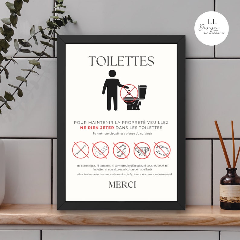 Plaque Métal Humour WC – 21x15cm, Neuve, Idée Cadeau Décalée