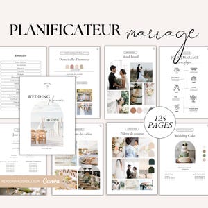 Wedding Planner | Wedding Planner in French | Wedding Organizer | Wedding planner | Editable template on Canva