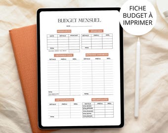 BUDGET PLANNER in French monthly financial tracking, to print or can be used with GoodNotes A4 format, budget planner