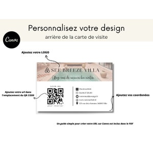 AIRBNB Carte de visite Airbnb location saisonnière : avec emplacement QR code, pour une expérience de réservation moderne et tendance image 2