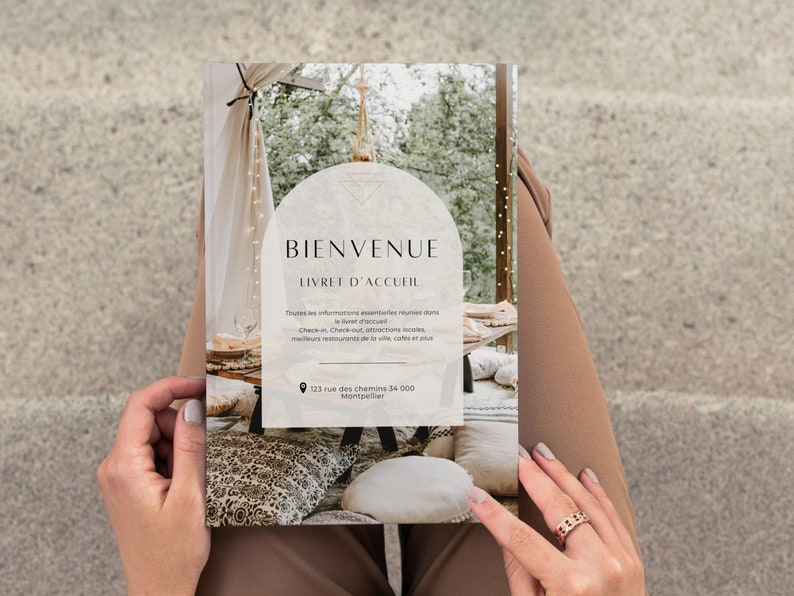 AIRBNB livret d'accueil en français 16 pages, 6 affiches airbnb offerts, location saisonnière, Modèles livret accueil, airbnb TEMPLATE canva image 4