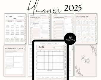 2025 Planner in French undated | French digital planner | GoodNotes planner | Digital planner | 2025 digital planner agenda
