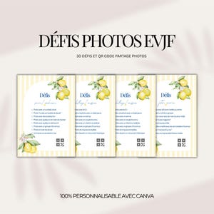 Bachelorette Party Game: Photo Challenges with QR Codes | 30 French Challenges to Personalize and Print | Original Bachelorette Party Activity | Canva Bridal Shower Game