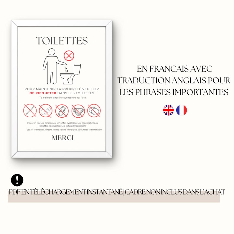 Posters for Airbnb Toilets Bathroom to Print for Guests Toilet Poster