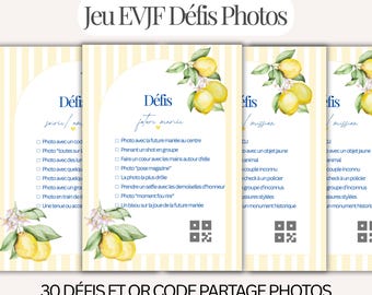 Bachelorette Party Game: Photo Challenges with QR Codes | 30 French Challenges to Personalize and Print | Original Bachelorette Party Activity | Canva Bridal Shower Game