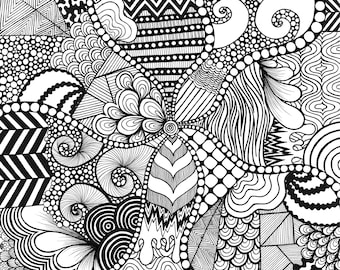 11 Abstract Coloring Pages Adult Coloring Book Handmade - Etsy