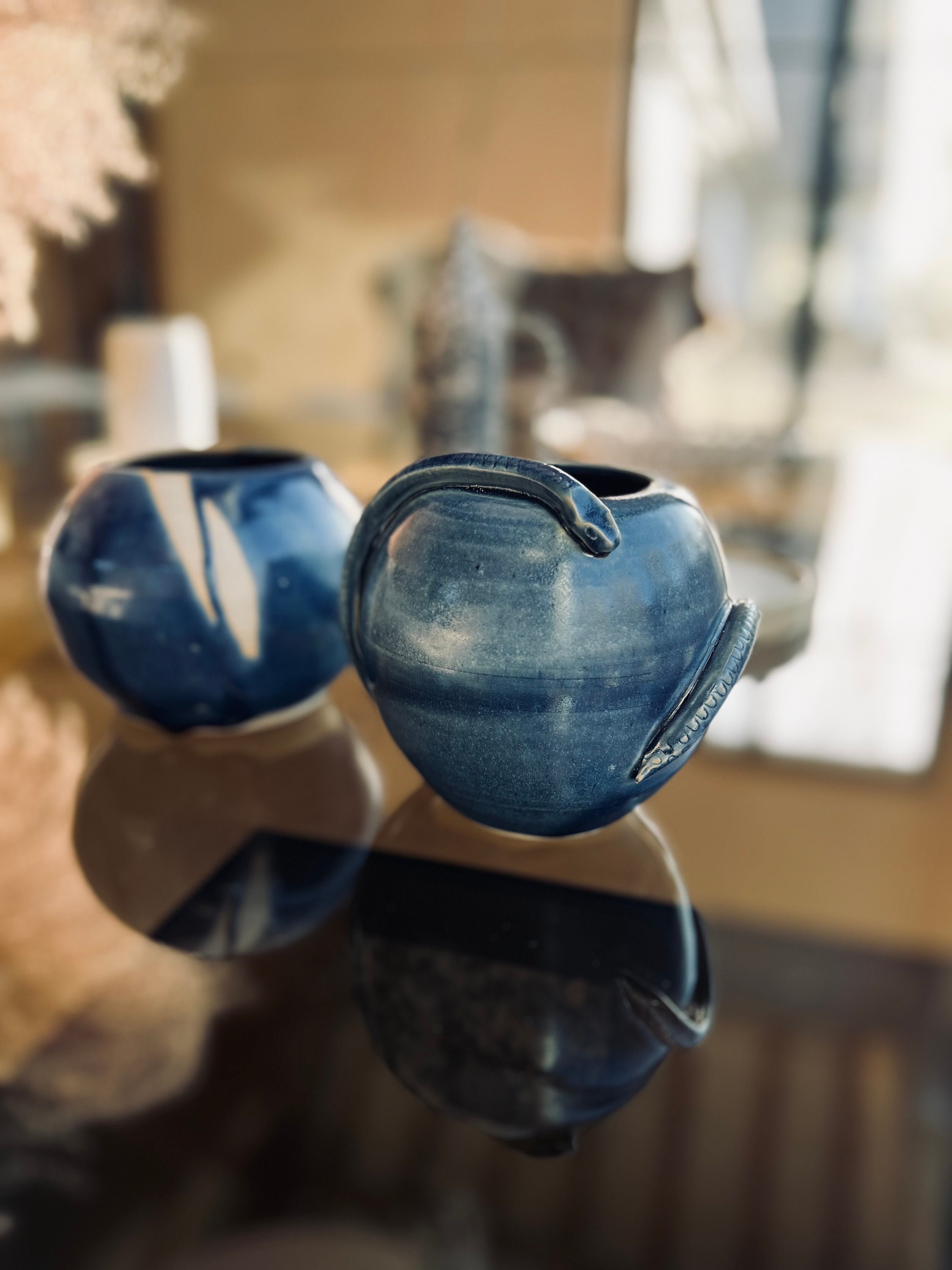 青蛇炻器花瓶 25cm - Etsy 日本