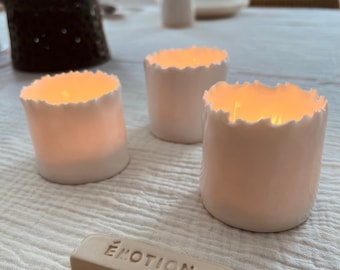 Limoges porcelain tealight holders 6x6cm for tea lights