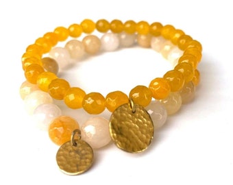 Stone Bracelet | Stretch Bracelet | Yellow