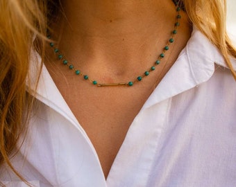 Coastal Choker | Beaded Choker | Pendant Necklace | Turquoise