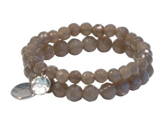 Stone Bracelet | Stretch Bracelet | Grey | Gray