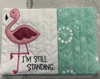 Flamingo mug rug for friend, coworker, or family