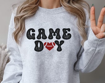 Game Day Football Mom Sweatshirt, Sports Fan Sweater
