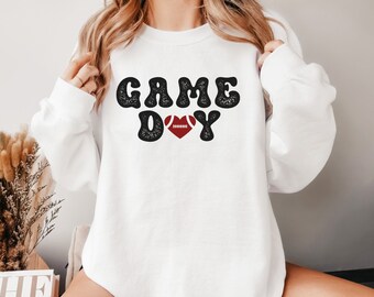 Game Day Football Mom Sweatshirt, Sports Fan Apparel