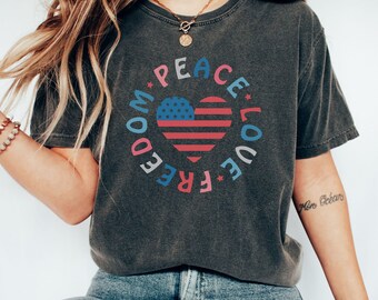 Retro 4th of July Comfort Colors T-Shirt, Patriotic USA Tee