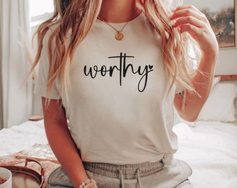 Worthy Christian Bella Canvas T-shirt, Bible Verse Shirt